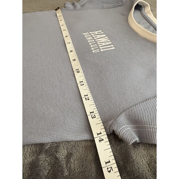 Aeropostale Women's Hawaii Honolulu Baby Tee M Light Blue Seriously Soft Y2k - Picture 7 of 8